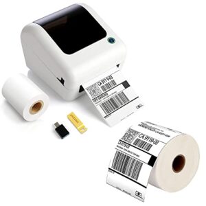 bluetooth thermal shipping label printer – high speed 4×6, bluetooth support pc and mobile, usb for mac, bluetooth for pc and phone, compatible with ebay, amazon, shopify, etsy, usps barcode