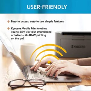 Kyocera PA2000w Monochrome Laser Printer, 21 ppm, Standard Wireless & USB 2.0, 600dpi, LED Display, 150 Sheet Paper Capacity & Output Tray up to 50 Sheets, and 32MB Memory