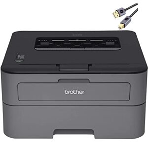 brother l-2300d series compact monochrome laser printer i auto 2-sided printing i up to 26 pages/min i 250-sheet/tray i 2400 x 600 dpi i 27ppm + printer cable