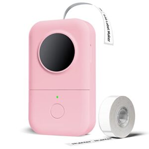 Memoqueen D30 Mini Label Printer - Portable Thermal Bluetooth Label Maker Machine with Tape,Small Sticker Printer Labeler Compatible with Phomemo D30 iOS&Android,for Home Office Organization,Pink