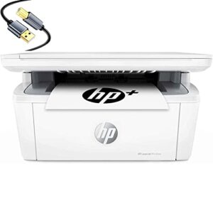 hp laserjet mfp m140we wireless all-in-one monochrome laser printer and bonus 6 months instant ink, white – print copy scan – 21 ppm, 600 x 600 dpi, 8.5 x 14, cbmou printer_cable