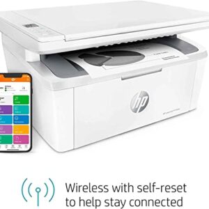 HP Laserjet MFP M140we Wireless All-in-One Monochrome Laser Printer and Bonus 6 Months Instant Ink, White - Print Copy Scan - 21 ppm, 600 x 600 dpi, 8.5 x 14, Cbmou Printer_Cable