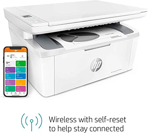 HP Laserjet MFP M140we Wireless All-in-One Monochrome Laser Printer and Bonus 6 Months Instant Ink, White - Print Copy Scan - 21 ppm, 600 x 600 dpi, 8.5 x 14, Cbmou Printer_Cable