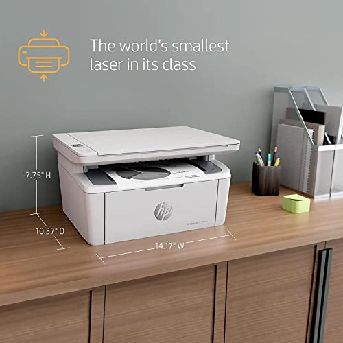 HP Laserjet MFP M140we Wireless All-in-One Monochrome Laser Printer and Bonus 6 Months Instant Ink, White - Print Copy Scan - 21 ppm, 600 x 600 dpi, 8.5 x 14, Cbmou Printer_Cable