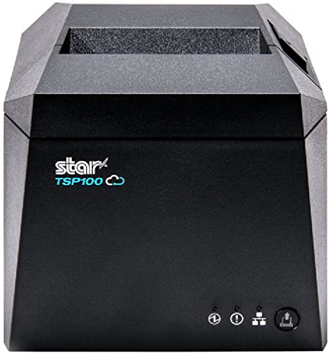 Star Micronics TSP143IVUW Wi-Fi (WLAN)/USB-C/Ethernet (LAN) Thermal Receipt Printer with CloudPRNT, Cutter, and Internal Power Supply - Gray
