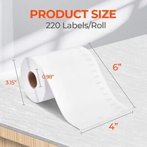 MUNBYN P130 Shipping Label Printer, 4"x6" Direct Thermal Shipping Label Compatible with DYMO LabelWriter 4XL 1744907,1755120, 220 Labels/Roll