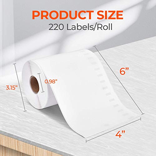 MUNBYN P130 Shipping Label Printer, 4"x6" Direct Thermal Shipping Label Compatible with DYMO LabelWriter 4XL 1744907,1755120, 220 Labels/Roll