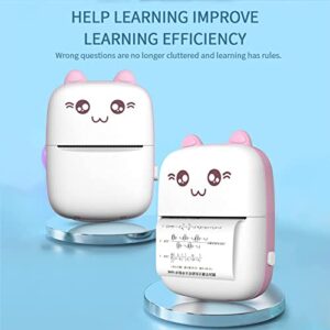 KGG Portable Mini Printer Pocket Wireless Bluetooth Thermal Printers with 9 Rolls Printing Paper for Photo Receipt Label Memo Wrong Question Notes QR Code Inkless Printing with iOS Android APP Pink