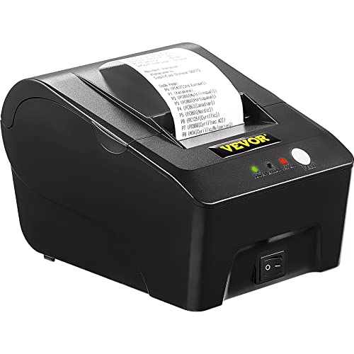 VEVOR Printer Receipt, 58mm Thermal Printer, USB Port Printer, ESC/POS Command Thermal Receipt Printer, Portable for Bank, Supermarket, Office, Restaurant Support Win 2003/XP/7/8/10 & Cashbox Driver