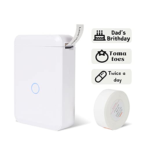 NIIMBOT Label Maker Sticker Machine D110 Thermal Label Printer Inkless Portable Bluetooth Label Sticker Maker, Mini Bulk Printer for Business Home Office Compatible iOS Android USB Rechargeable-White