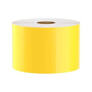 premium vinyl label tape for duralabel, labeltac, vnm signmaker, safetypro, viscom and others, yellow, 3″ x 150′