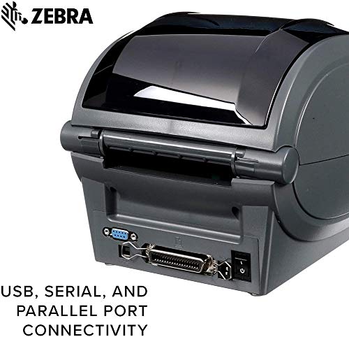 ZEBRA GX420t Thermal Transfer Desktop Printer Print Width of 4 in USB Serial and Parallel Port Connectivity GX42-102510-000