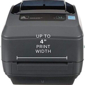 ZEBRA GX420t Thermal Transfer Desktop Printer Print Width of 4 in USB Serial and Parallel Port Connectivity GX42-102510-000