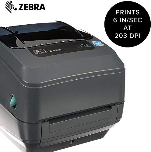 ZEBRA GX420t Thermal Transfer Desktop Printer Print Width of 4 in USB Serial and Parallel Port Connectivity GX42-102510-000