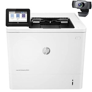 HP Laserjet Enterprise M610dn Single-Function Wired Monochrome Laser Printer, White - Print only - 4.3" Touchscreen, 55 ppm, 1200 x 1200 dpi, Auto Duplex Printing, Ethernet - Cbmou External Webcam