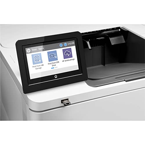 HP Laserjet Enterprise M610dn Single-Function Wired Monochrome Laser Printer, White - Print only - 4.3" Touchscreen, 55 ppm, 1200 x 1200 dpi, Auto Duplex Printing, Ethernet - Cbmou External Webcam