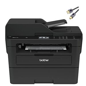 brother l-2750dw compact monochrome all-in-one laser printer i print copy scan fax i wireless i mobile printing i nfc printing i auto 2-sided printing i print up to 36 ppm i adf + printer cable