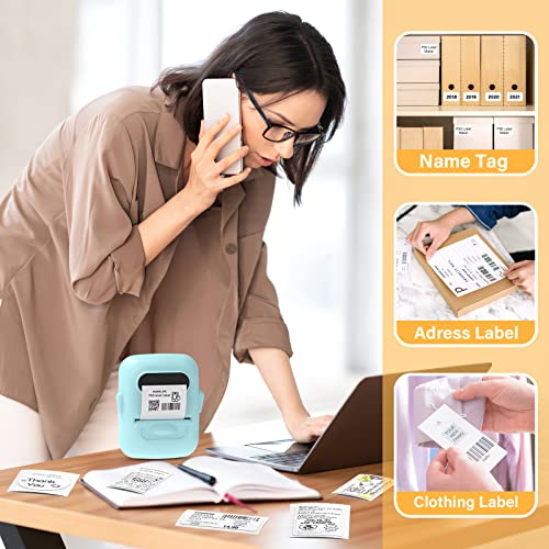 MARKLIFE Label Maker Machine with 2 Tapes Barcode Label Printer - Mini Portable Bluetooth Thermal Labeler for Address Clothing Jewelry Retail Barcode Small Business Home Office Compatible Phones &PC