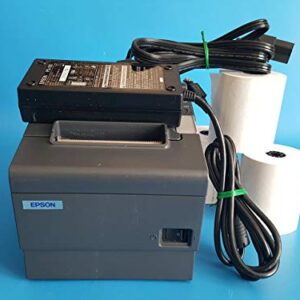 Epson TM-T88IV Model M129H - Dark Gray POS Thermal Receipt Printer USB Port with Epson PS-180 Power Supply & 3 Rolls of Receipt Paper - (Renewed)