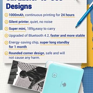 Memoking Inkless Bluetooth Printer - HD 300dpi Photo Sticker Printer Machine Mini - M02 Pro Thermal Mini Printer for Pad&Phone - 2" Mini Sticker Maker Machine Printer for Memo,Photo,DIY,Fun,1D/QR,Logo