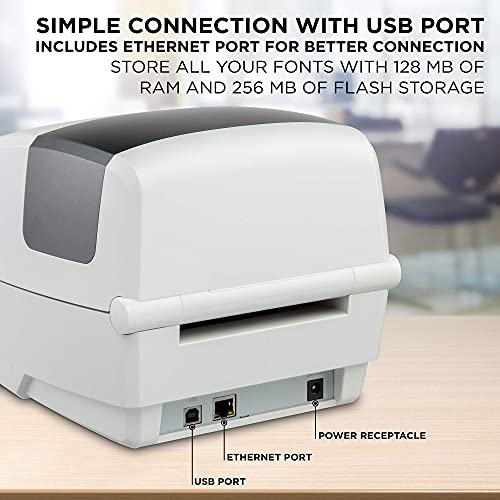 BCL D110 Label Printer, Ethernet & USB Port, Prints 4x6 Shipping Mailing Postage Barcode & Address Labels, Direct Thermal inkless Printer, USB Printer Cable Included, Windows & Mac Compatible