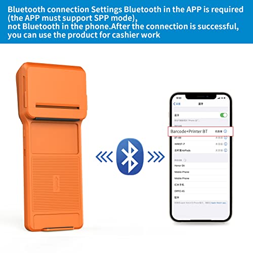 Combination of Bluetooth 58mm Thermal Printer and Mobile Phone, Can be Used as POS PDA Receipt Printer After Secondary Development,only Supports Application Software with Built-in SPP Protocol.