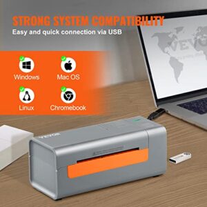 VEVOR Thermal Label Printer, 4x6 Label Printer, Shipping Label Printer with Automatic Label Recognition, Support Windows/MacOS/Linux/Chromebook, Compatible with USPS, Amazon, Ebay, Etsy, UPS etc