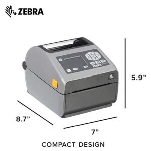 Zebra ZD620d Direct Thermal Desktop Printer with LCD Screen 203 dpi Print Width 4 in Ethernet Serial USB ZD62142-D01F00EZ (Renewed)