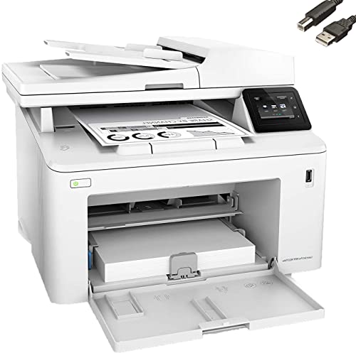 HP Laserjet Pro MFP M227fdw All-in-One Wireless Laser Printer, Print Scan Copy Fax, Auto 2-Sided Printing, 1200 x 1200 dpi, 30 ppm, Compatible with Alexa, Bundle with JAWFOAL Printer Cable