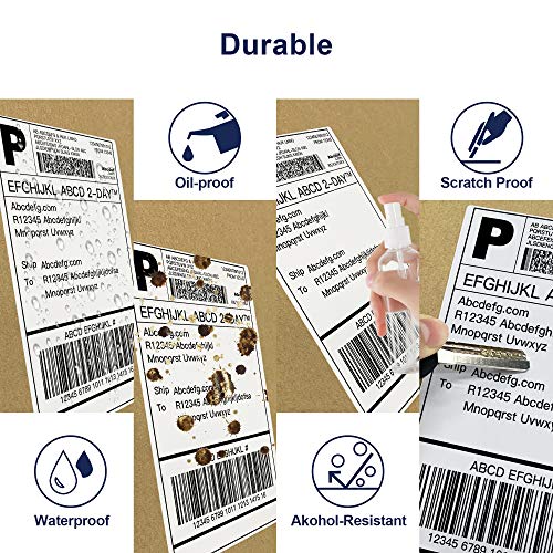 POLONO Shipping Label Printer Gray, 4x6 Thermal Label Printer for Shipping Packages, Commercial Direct Thermal Label Maker, Thermal Labels, 4" x 6" Direct Thermal Shipping Labels (Pack of 500