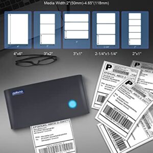 POLONO Shipping Label Printer Gray, 4x6 Thermal Label Printer for Shipping Packages, Commercial Direct Thermal Label Maker, Thermal Labels, 4" x 6" Direct Thermal Shipping Labels (Pack of 500