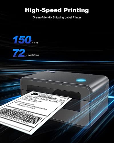 POLONO Shipping Label Printer Gray, 4x6 Thermal Label Printer for Shipping Packages, Commercial Direct Thermal Label Maker, Thermal Labels, 4" x 6" Direct Thermal Shipping Labels (Pack of 500
