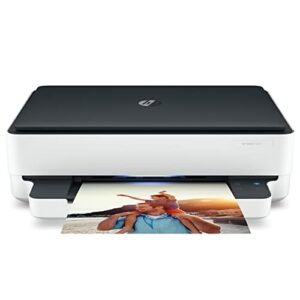 hp envy 6075 wireless all-in-one color inkjet printer, white/black – print scan copy – 10 ppm, 4800 x 1200 dpi, auto 2-sided printing, borderless printing, bluetooth, usb