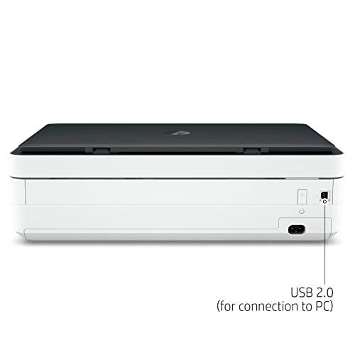 HP Envy 6075 Wireless All-in-One Color Inkjet Printer, White/Black - Print Scan Copy - 10 ppm, 4800 x 1200 dpi, Auto 2-Sided Printing, Borderless Printing, Bluetooth, USB