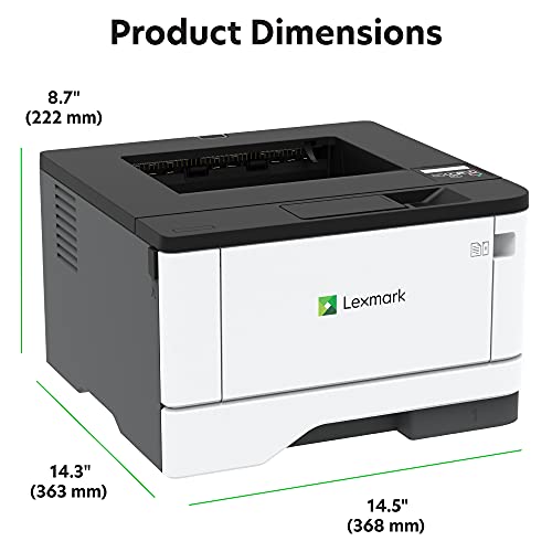 Lexmark B3340dw Monochrome Laser Printer with Full-Spectrum Security and Print Speed up to 40 ppm(29S0250), Gray/White, Small