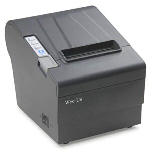 weeius pos thermal receipt printer, usb ethernet lan serial connection, with auto-cutter, restaurant printer, 3 1/8 80mm, support windows esc/pos, rj11rj12 cash drawer