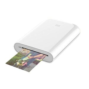xiaomi hd wireless bluetooth portable pocket instant printer full color prints compatible ios & android devices(white)