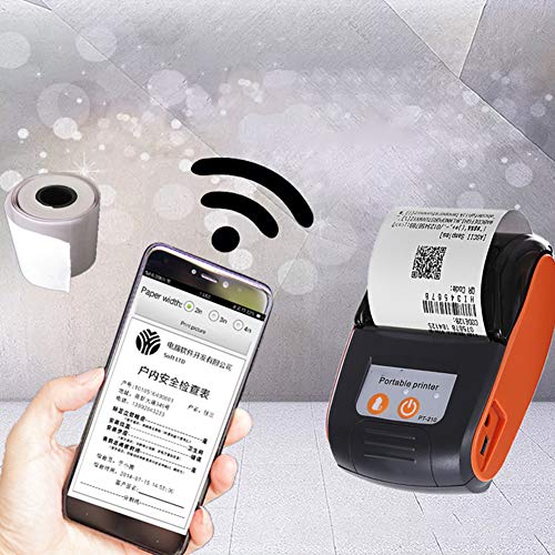 Bluetooth Receipt Printer, 58mm Portable Mobile Thermal Printer Ticket Label Receipt Printer, 1500mAh Rechargeable Mini USB Printer Set(Size:with Thermal Paper)