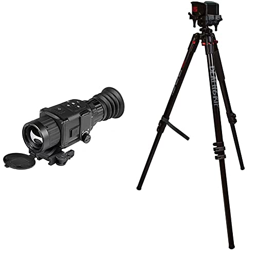 AGM Rattler TS25-384 Thermal Imaging RifleScope 12um 384x288 & BOG DeathGrip Aluminum Tripod with Durable Aluminum Frame, Lightweight, Stable Design, Bubble Level