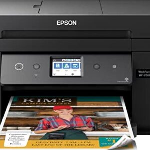 Epson Workforce WF-2860 All-in-One Wireless Color Inkjet Printer, Black - Print Scan Copy Fax - Ethernet NFC Auto 2-Sided Borderless Printing, 14 ppm, 4800 x 1200 dpi, 30-Sheet ADF, Voice Activated