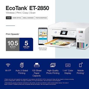 Epson EcoTank Wireless Color All-in-One ET-2850 Inkjet Printer for Family