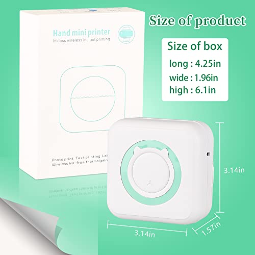 VIDYSUFYR Mini Printer Sticker Maker, Bluetooth Wireless Portable Mobile Printer Machine Thermal Printer for Notes, Memo, Photo, Sticky Scrapbook, Label Pocket Label Receipt Printer (Blue)