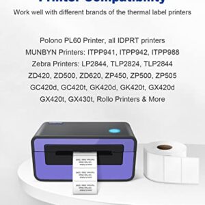 POLONO Label Printer, PL420 4x6 Thermal Printer, High-Speed Shipping Label Printer, Commercial Direct Thermal Printer, 2.25”x1.25” Direct Thermal Label, Self-Adhesive Address Shipping Thermal Stickers