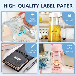 FLPLX Label Maker Machine with Tape, D50 Portable Bluetooth Label Printer with Multiple Templates, Inkless Labelmaker Easy to Use for Home Edit and Office Organization USB C Rechargeable White