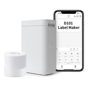 d101 label maker machine with 2 tapes – 12*40mm white label paper and 25*50mm white label paper