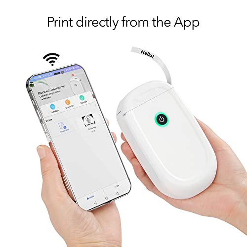 Dartwood Label Maker - Mini Portable Bluetooth Label Printer Machine for Your Home or Office (White)