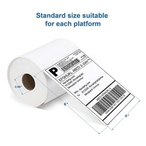 POLONO Shipping Label Printer Gray, 4x6 Thermal Label Printer for Shipping Packages, Commercial Direct Thermal Label Maker, Shipping Label, 4 x 6 Direct Thermal Labels, 220 Labels/Roll