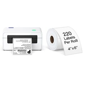 polono shipping label printer, 4×6 thermal label printer for shipping packages, commercial direct thermal label maker, shipping label, 4 x 6 direct thermal labels, 220 labels/roll