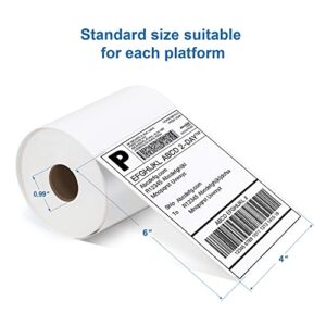 POLONO Shipping Label Printer, 4x6 Thermal Label Printer for Shipping Packages, Commercial Direct Thermal Label Maker, Shipping Label, 4 x 6 Direct Thermal Labels, 220 Labels/Roll