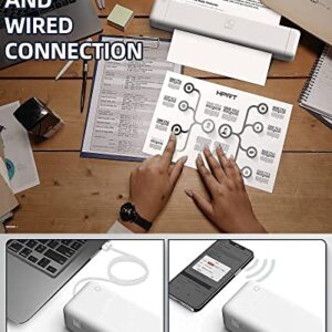 HPRT Thermal Printer MT800Q Portable Mini Printer, Wireless Printer for iPhone and Computer, The Best Small Printer Support 216mm Width A4 Paper, Home Use, Office, Travel and Mobile Printer